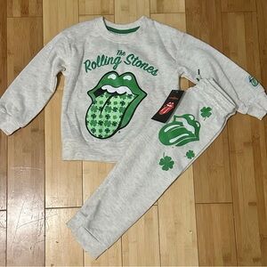 Rolling Stones Toddlers' St. Patrick's Day Graphic Sweatshirt & Jogger Pants- 3T